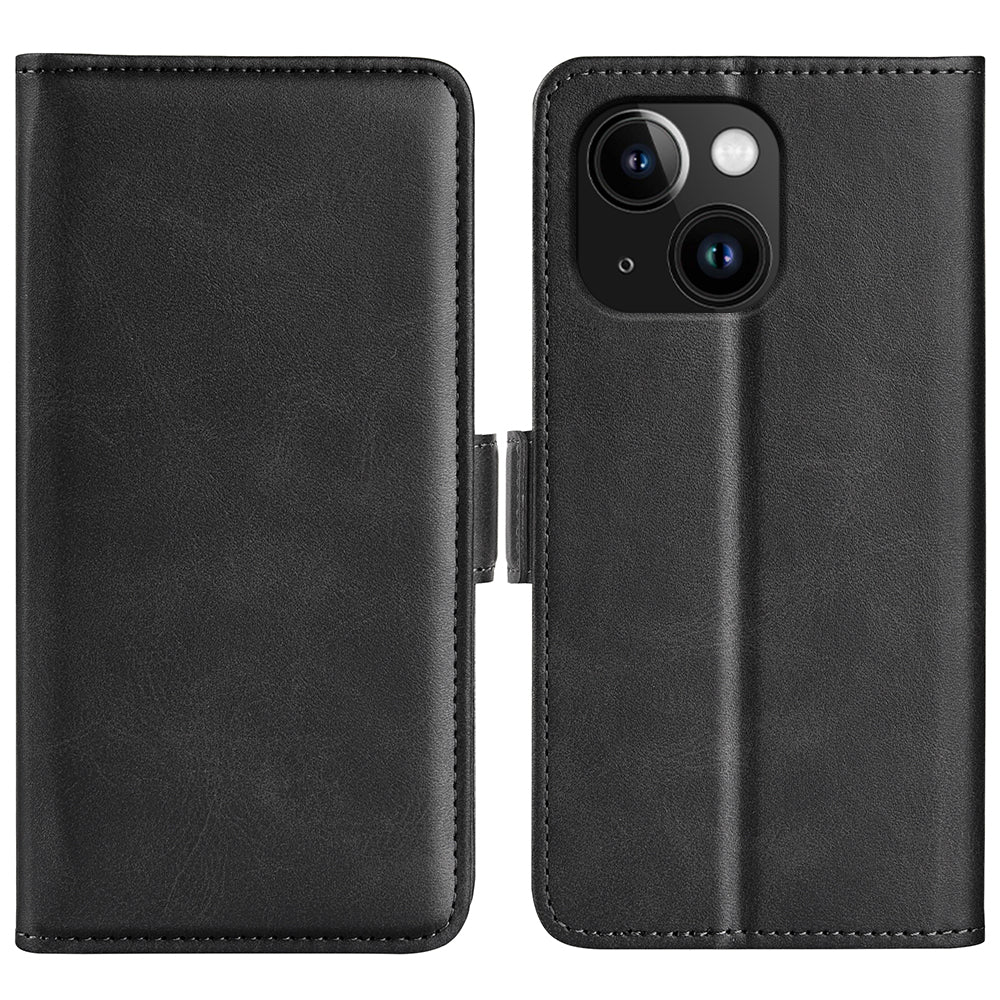 For iPhone 15 Fully Wrapped PU Leather Wallet Phone Cover Calf Texture Stand Phone Case For iPhone 15 Fully Wrapped PU Leather Wallet Phone Cover Calf Texture Stand Phone Case